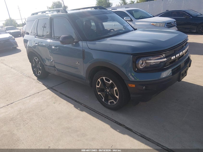 Vin: 3fmcr9c61pre23747, lot: 46612179, ford bronco sport outer banks 2023 img_1