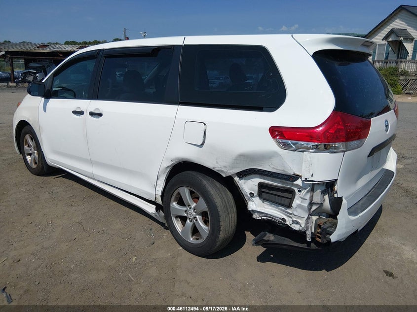 Vin: 5tdka3dcxbs004679, lot: 46612210, toyota sienna 20113