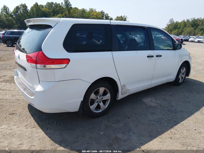 Vin: 5tdka3dcxbs004679, lot: 46612210, toyota sienna 20114