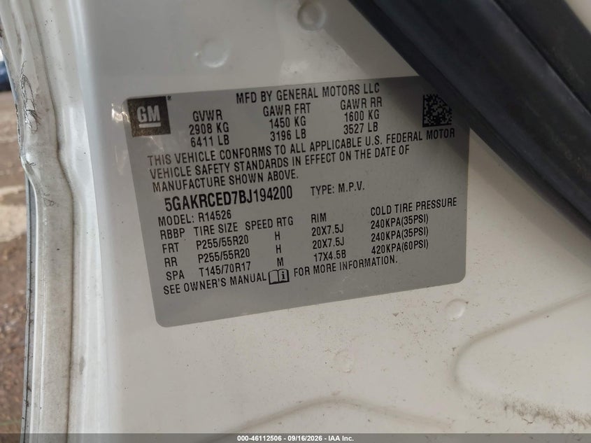 2011 BUICK ENCLAVE 2XL · Фото 9