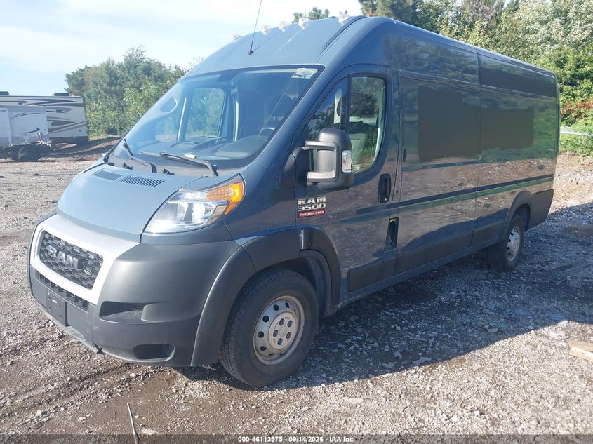 Vin: 3c6urvjg3ke551606, lot: 46613291, ram promaster 3500 cargo van high roof 159 wb ext 20192