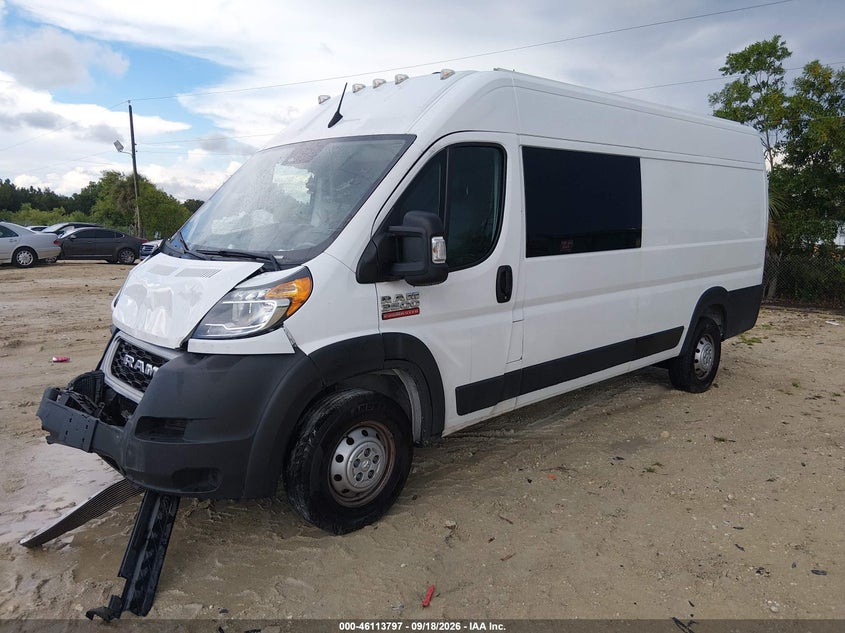 Vin: 3c6mrvjg6ne138373, lot: 46613513, ram promaster 3500 cargo van high roof 159 wb ext 20222