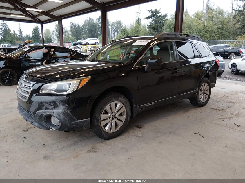 Vin: 4s4bsacc7f3206787, lot: 46613916, subaru outback 2.5i premium 20152
