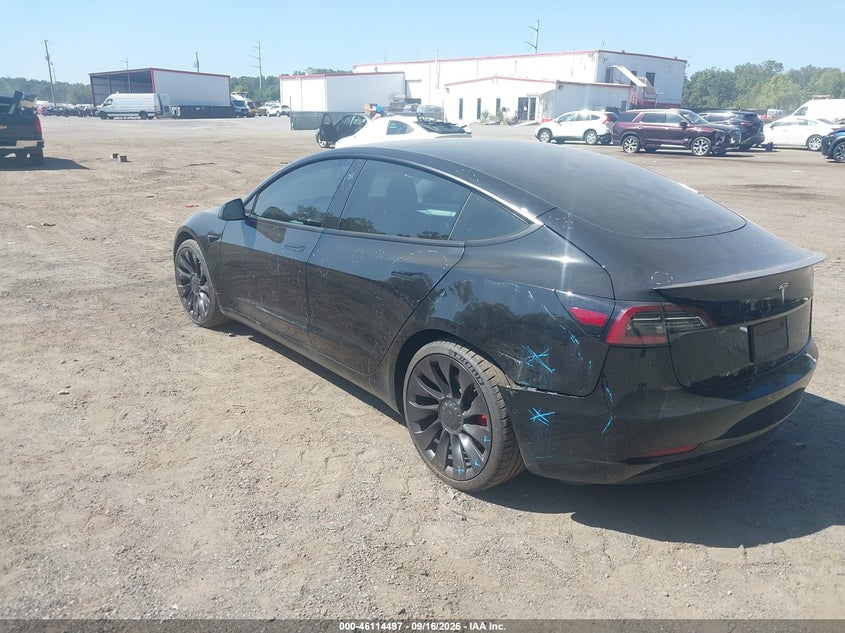 Vin: 5yj3e1ecxmf030167, lot: 46614213, tesla model 3 performance dual motor all-wheel drive 20213