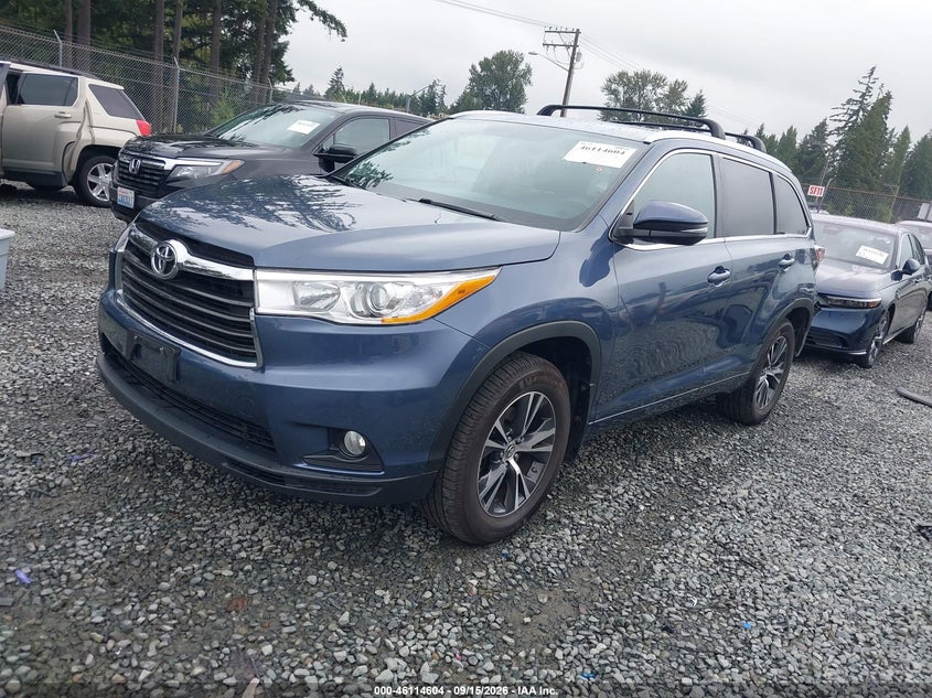 Vin: 5tdjkrfh6gs271734, lot: 46614320, toyota highlander xle v6 20162