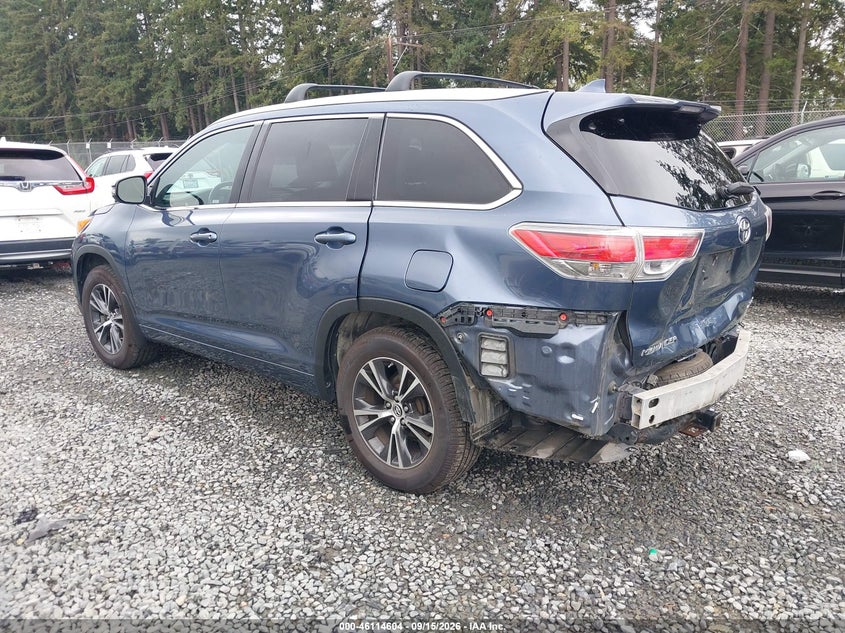 Vin: 5tdjkrfh6gs271734, lot: 46614320, toyota highlander xle v6 20163