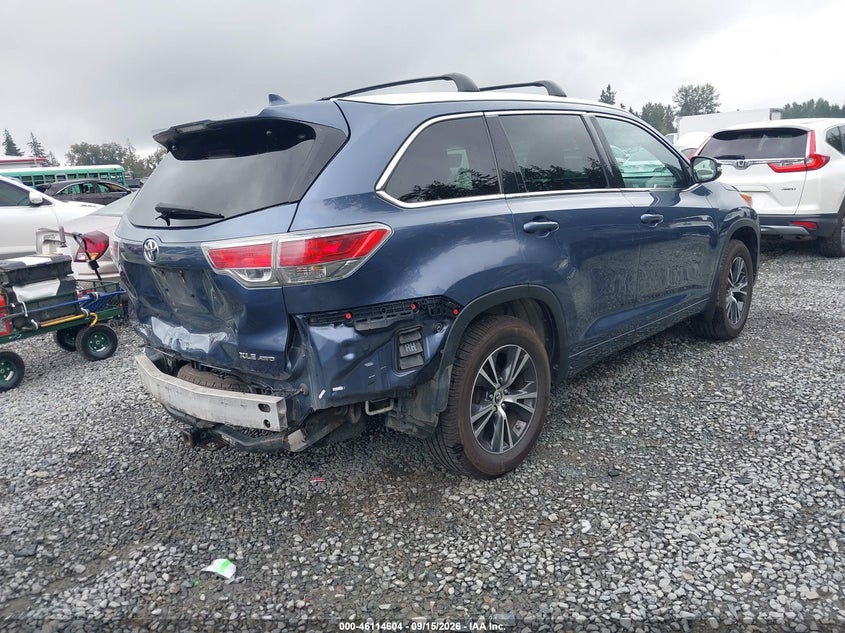 Vin: 5tdjkrfh6gs271734, lot: 46614320, toyota highlander xle v6 20164
