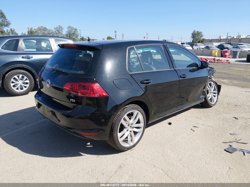 Vin: 3vw2a7au3fm060096, lot: 46614489, volkswagen golf tdi sel 4-door 20154