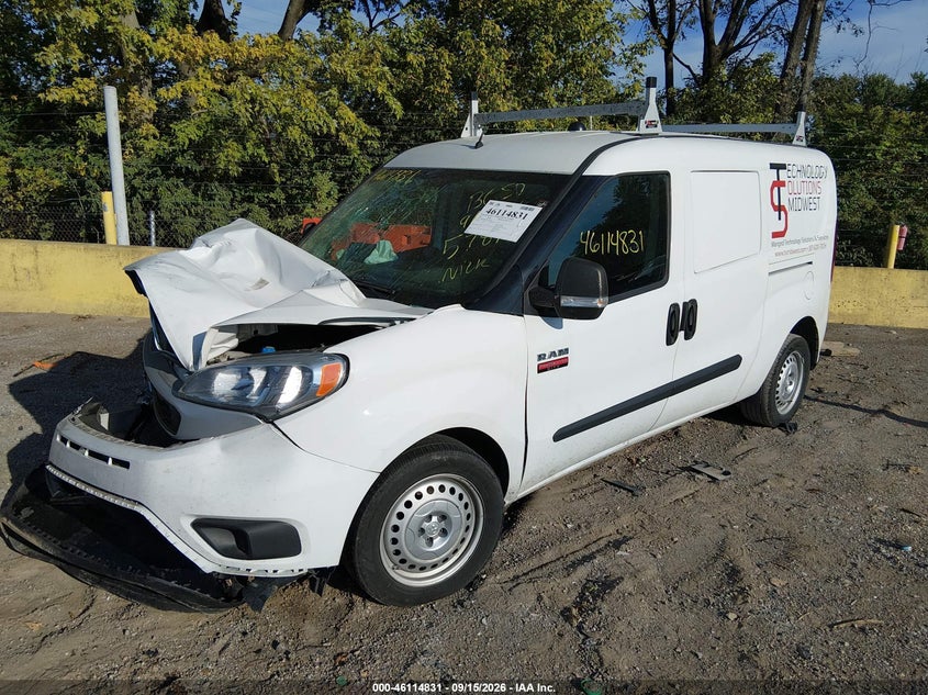 Vin: zfbhrfab8n6w55784, lot: 46614546, ram promaster city cargo van 20222