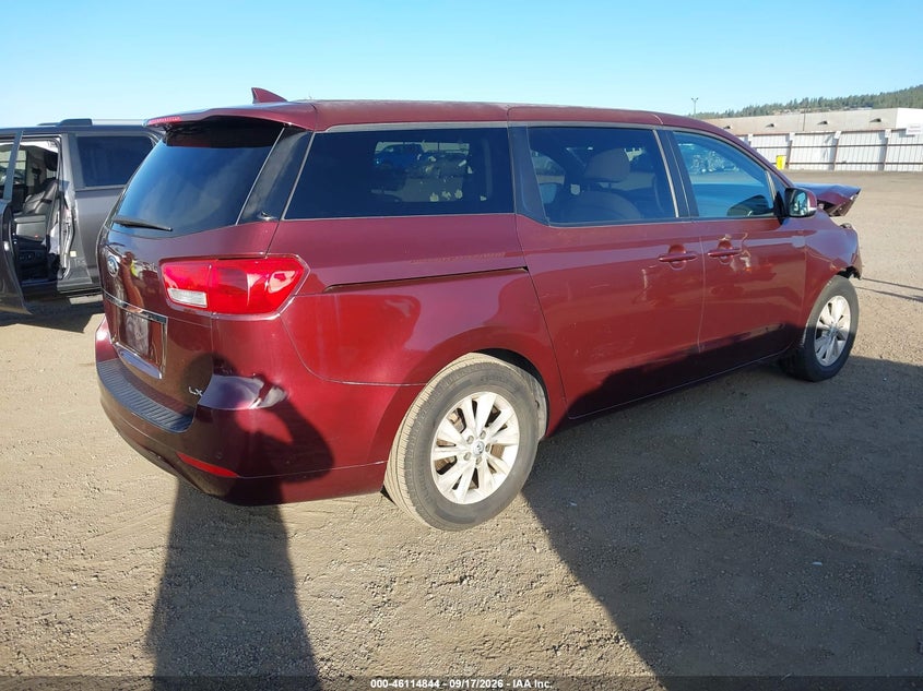 Vin: kndmb5c19h6234420, lot: 46614560, kia sedona lx 20174