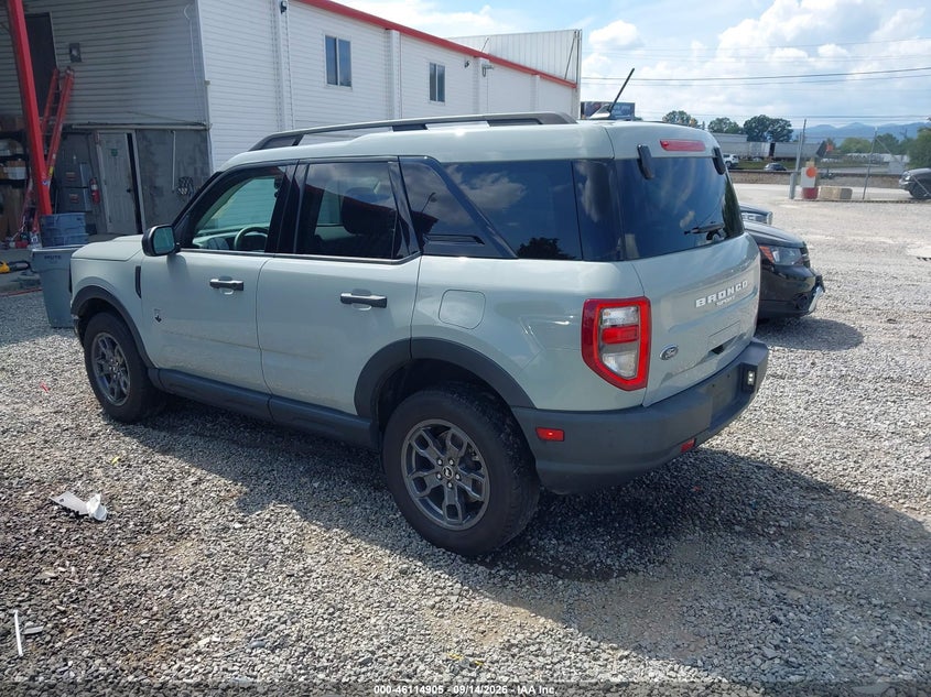 Vin: 3fmcr9b66pre36835, lot: 46614621, ford bronco sport big bend 20233