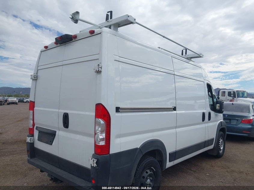 Vin: 3c6lrvcg7me531855, lot: 46614658, ram promaster 2500 high roof 136 wb 20214