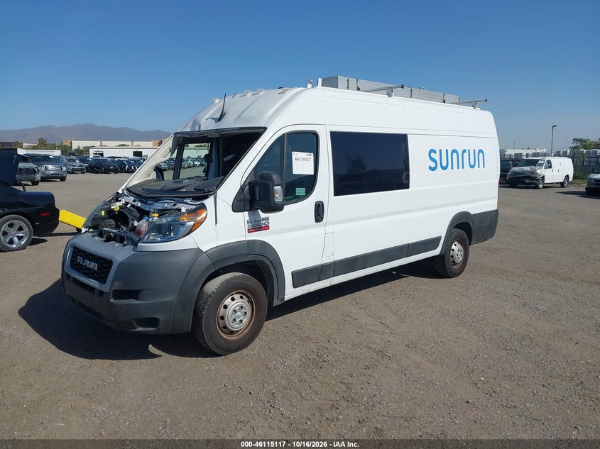 2022 Ram Promaster 3500 Cargo Van High Roof 159 Wb Ext, Front End, IAAI, VIN 3C6MRVJG5NE138252 — photo 2