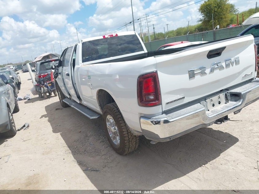 Vin: 3c6ur5jl0tg273962, lot: 46614948, ram 2500 big horn  4x4 8' box 20263