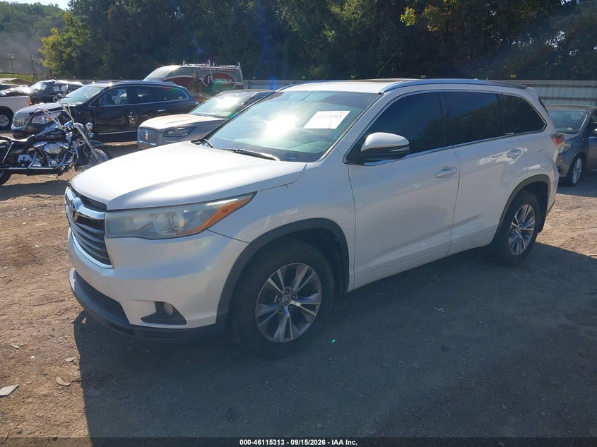 Vin: 5tdjkrfh3fs142817, lot: 46615029, toyota highlander xle v6 20152