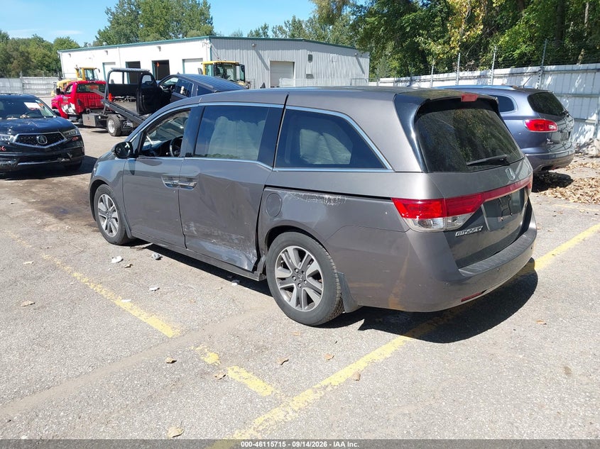 Vin: 5fnrl5h92eb047926, lot: 46615431, honda odyssey touring/touring elite 20143