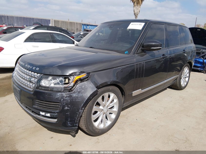 Vin: salgs2kf8ga258639, lot: 46615502, land rover range rover 3.0l v6 turbocharged diesel hse td6 20162