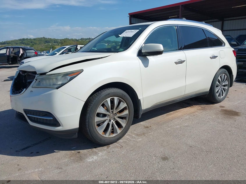 2016 Acura MDX, Удар спереди, IAAI, VIN 5FRYD4H62GB044616 — фото 2