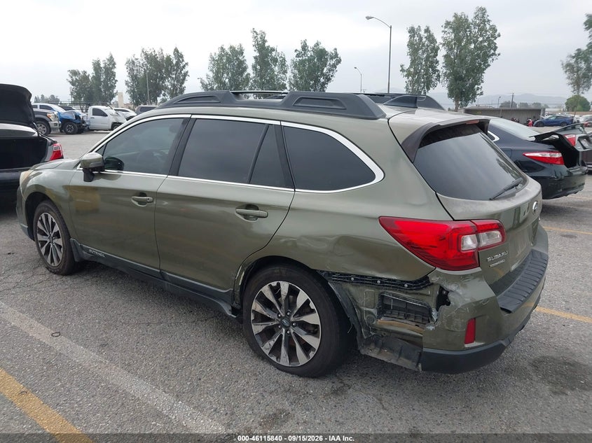 Vin: 4s4bsanc3g3207580, lot: 46615557, subaru outback 2.5i limited 20163