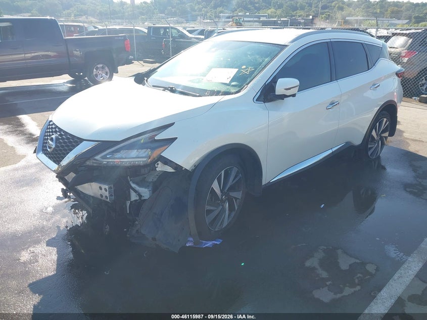 Vin: 5n1az2cj0nc114303, lot: 46615703, nissan murano sl fwd 20222