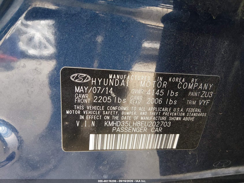 HYUNDAI ELANTRA GT 2014 VIN KMHD35LH8EU202703