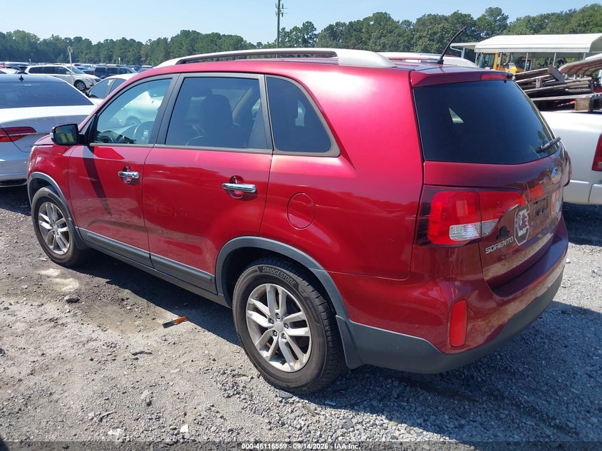Vin: 5xykt4a71fg580638, lot: 46616275, kia sorento lx v6 20153