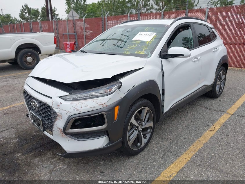 Vin: km8k33a53lu408612, lot: 46616431, hyundai kona limited 20202