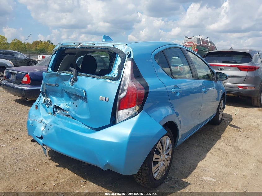 Vin: jtdkdtb39g1122382, lot: 46616502, toyota prius c one 20164