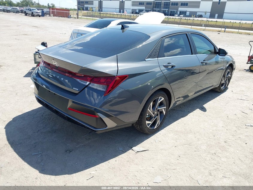 Vin: kmhln4dj7tu220009, lot: 46616673, hyundai elantra hybrid limited 20264