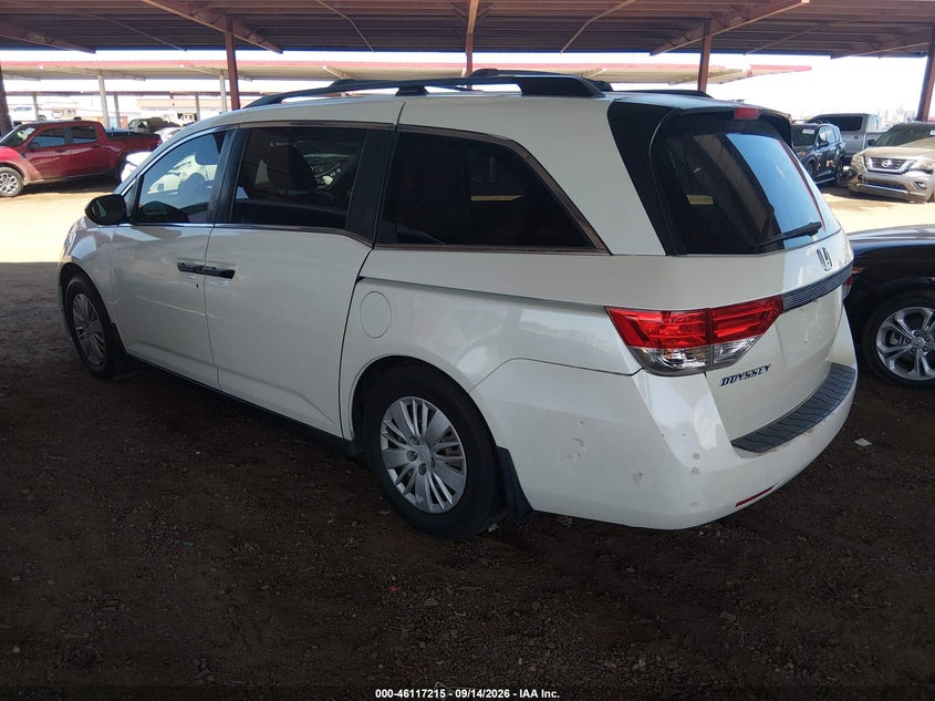 Vin: 5fnrl5h22eb058198, lot: 46616935, honda odyssey lx 20143