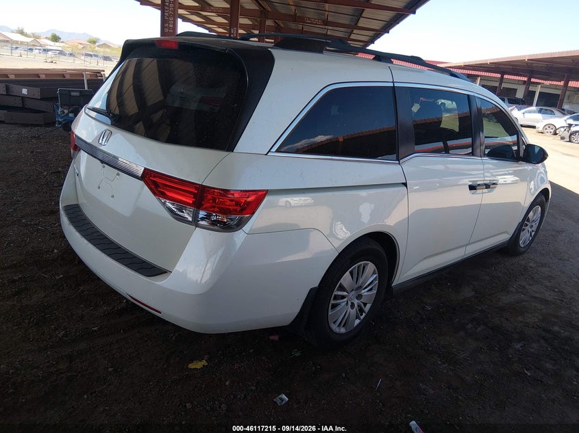 Vin: 5fnrl5h22eb058198, lot: 46616935, honda odyssey lx 20144