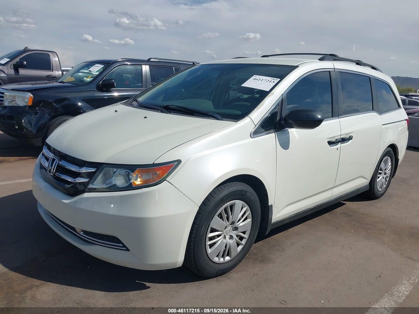 2014 Honda Odyssey Lx, Front End, IAAI, VIN 5FNRL5H22EB058198 — photo 2
