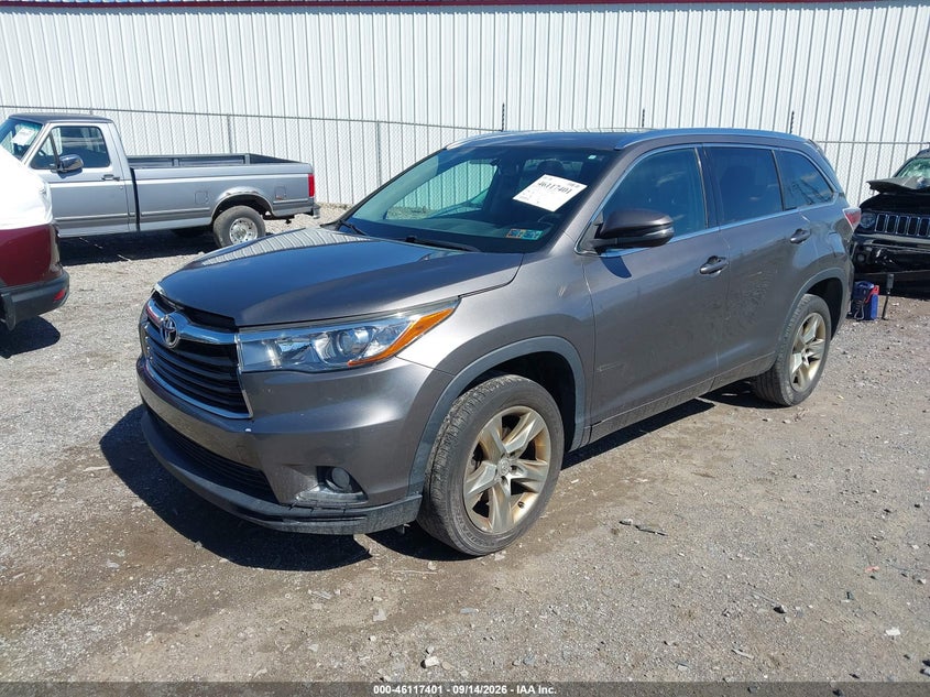 Vin: 5tdykrfh2es020334, lot: 46617121, toyota highlander limited v6 20142