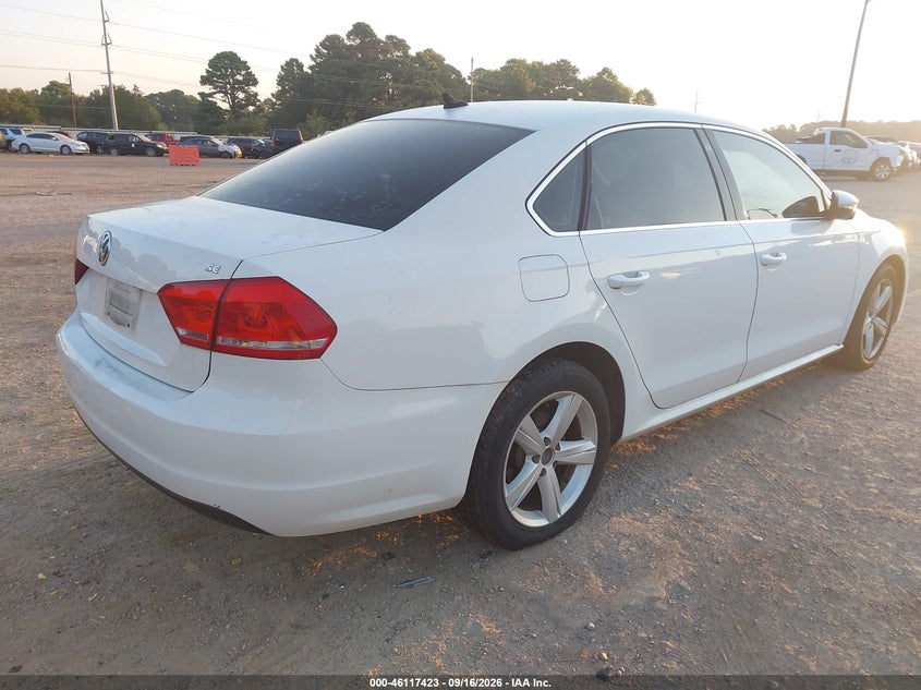 Vin: 1vwbp7a38cc010507, lot: 46617143, volkswagen passat 2.5l se 20124