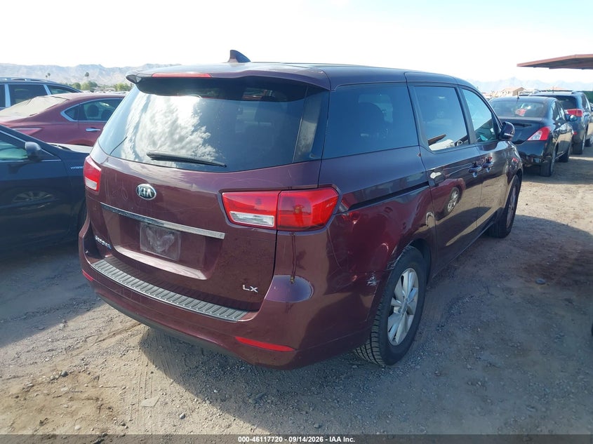 Vin: kndmb5c13h6233201, lot: 46617440, kia sedona lx 20174