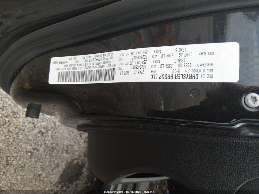 CHRYSLER TOWN & COUNTRY 2014 VIN 2C4RC1HG0ER132419