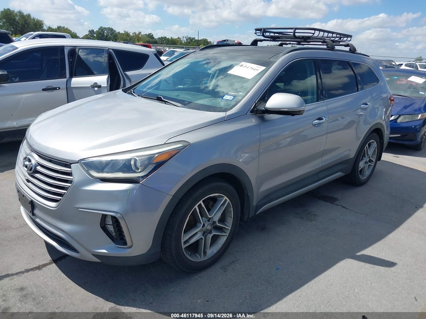 Vin: km8srdhf9ju295281, lot: 46617665, hyundai santa fe limited ultimate 20182
