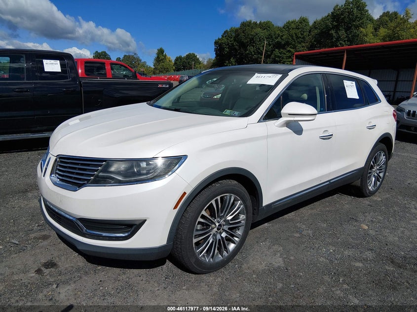 Vin: 2lmtj8lr9gbl70357, lot: 46617697, lincoln mkx reserve 20162