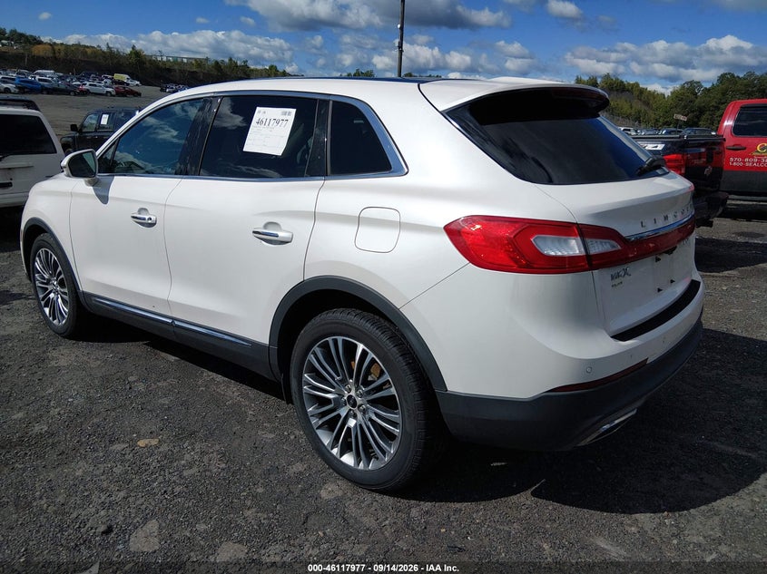 Vin: 2lmtj8lr9gbl70357, lot: 46617697, lincoln mkx reserve 20163