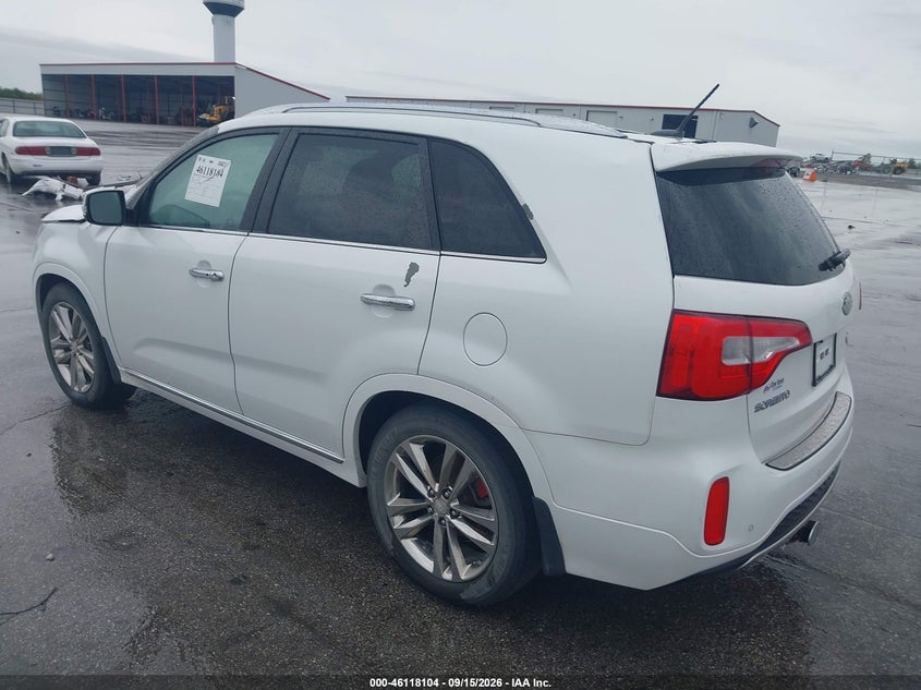 Vin: 5xykw4a71eg536094, lot: 46617824, kia sorento limited v6 20143