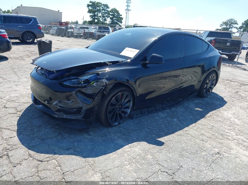 Vin: 7saygdef0nf406018, lot: 46618087, tesla model y performance dual motor all-wheel drive 20222