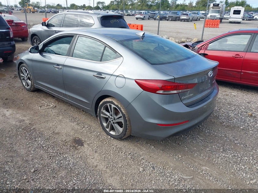 Vin: kmhd84lf8hu065650, lot: 46618185, hyundai elantra limited 20173