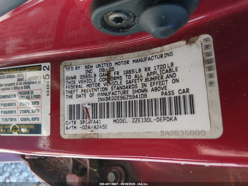 2006 TOYOTA COROLLA CE · Фото 9