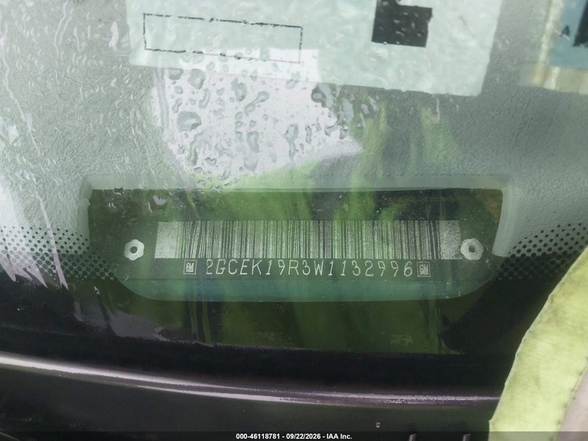 CHEVROLET K1500 1998 VIN 2GCEK19R3W1132996