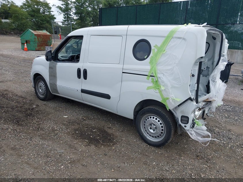 Vin: zfbhrfab2n6x59025, lot: 46619191, ram promaster city cargo van 20223