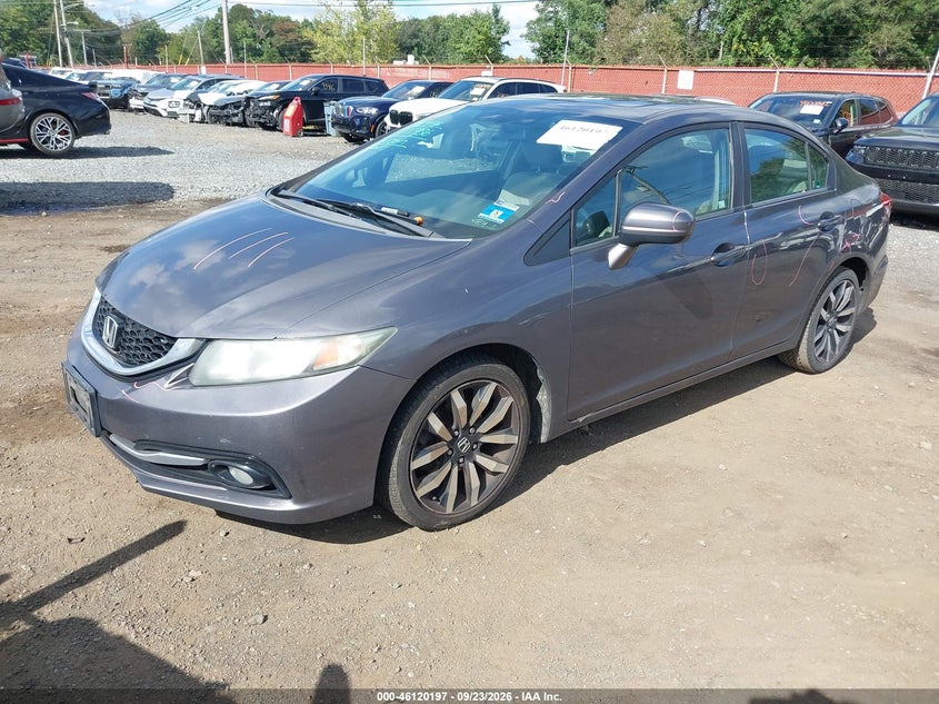 Vin: 19xfb2f97fe243326, lot: 46619917, honda civic ex-l 20152