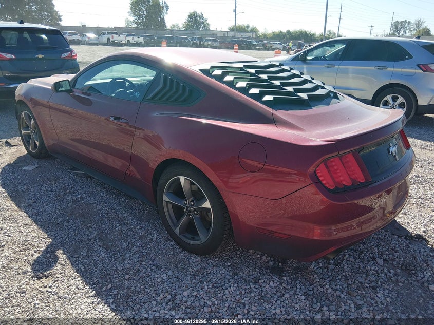 Vin: 1fa6p8am0f5338439, lot: 46620015, ford mustang v6 20153