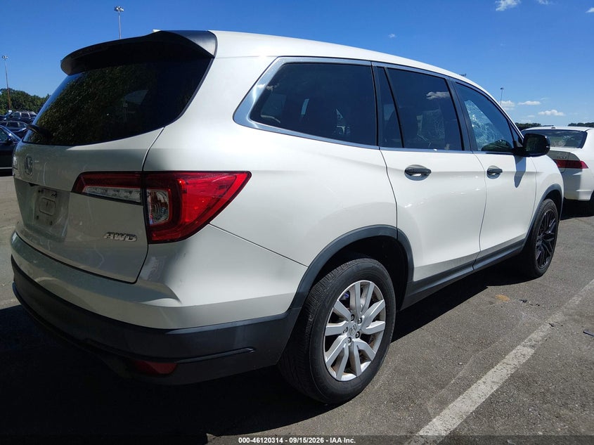 Vin: 5fnyf6h14kb062801, lot: 46620035, honda pilot lx 20194