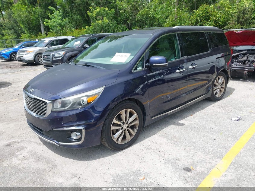Vin: kndme5c17j6364774, lot: 46620050, kia sedona sx limited 20182