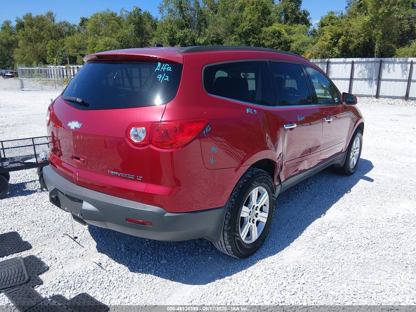 Vin: 1gnkrjed2cj287928, lot: 46620119, chevrolet traverse 2lt 20124